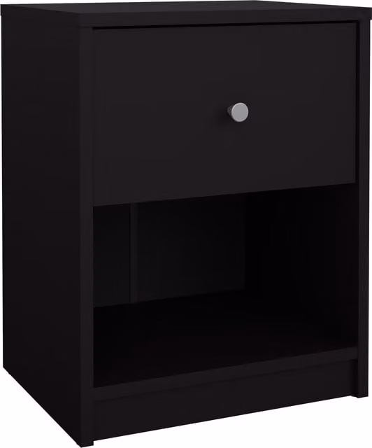 Furniture To Go May Modern 1 Drawer Bedside Cabinet in Black – 1