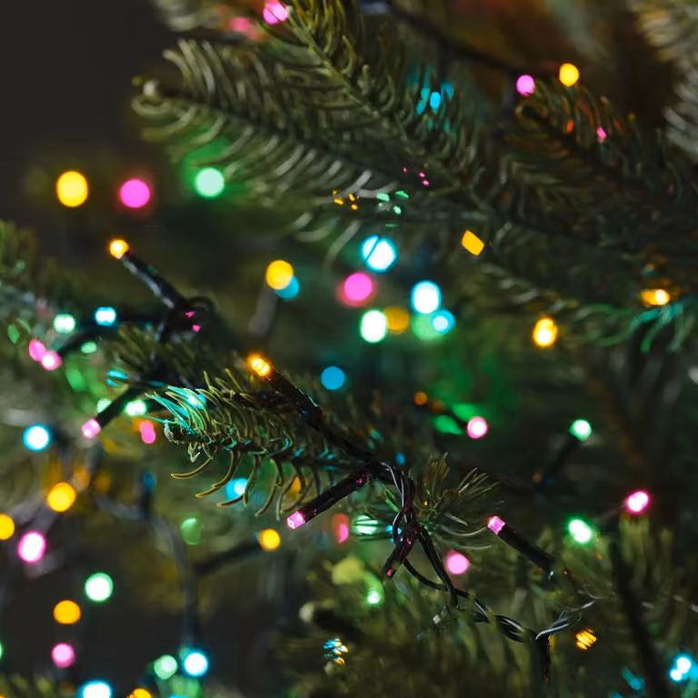 1000 Soft Multi Coloured RGB LED Compact Christmas Lights with Timer