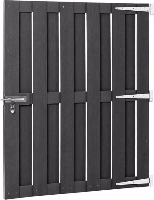Berkfield Home Durable WPC Sliding Garden Gate, Grey, W: 100 cm, H: 112 cm