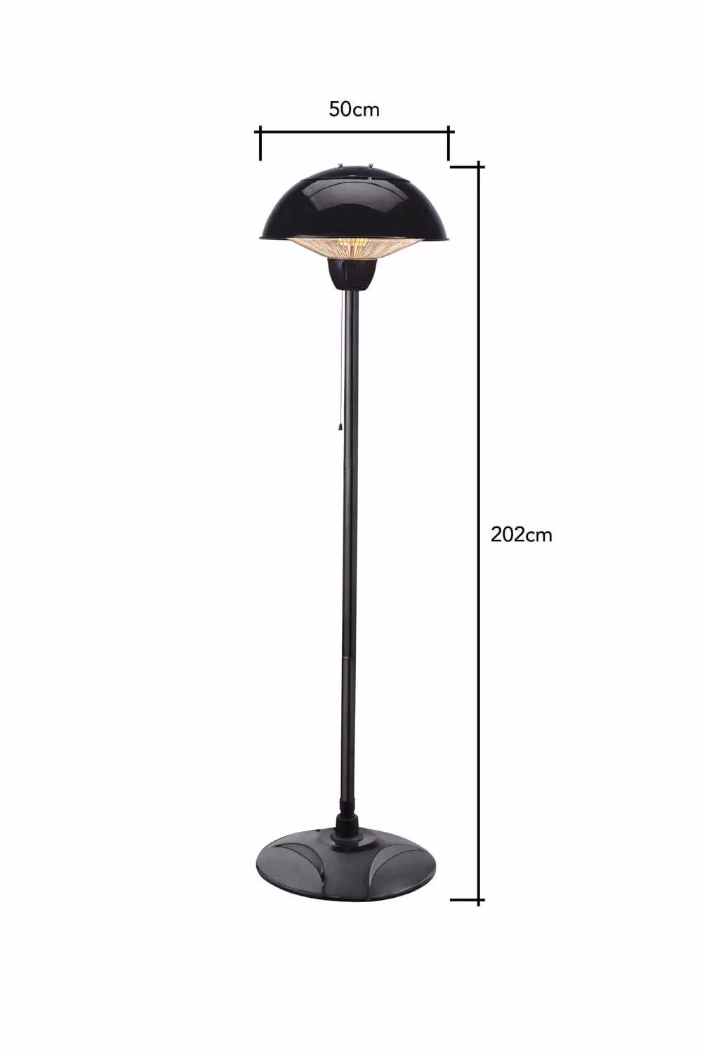 BHS Lighting 1500W Black Metal Floor Standing Patio Heater – 3