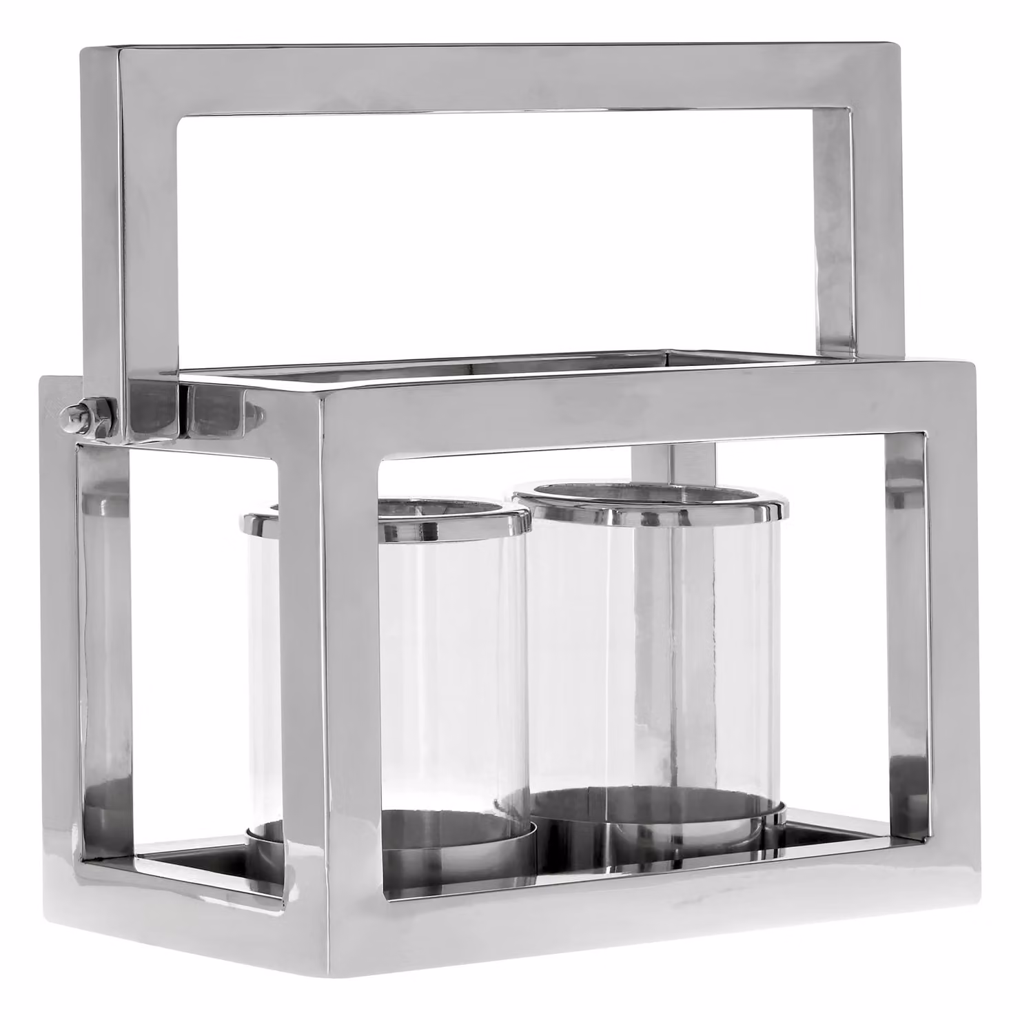 Orsina Elegant 2 Light Large Lantern in Silver, W/D/H: 26.0 x 26.0 x 13.0 cm – 2