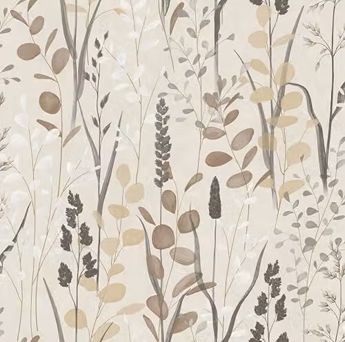 Grandeco Galia Watercolour Wild Flower Meadow Textured Wallpaper in Beige Floral Botanical Design