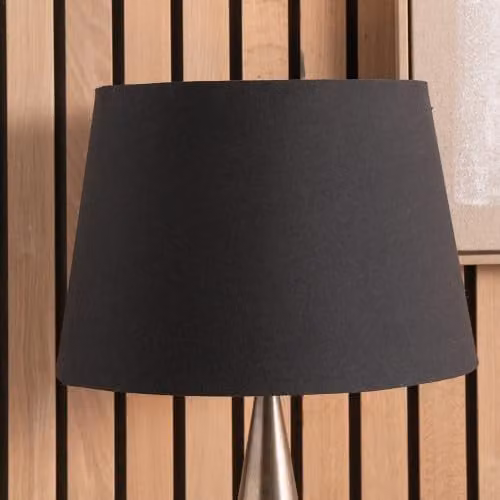 Pacific Lifestyle Black Modern Cone Fabric Lampshade with Reducer Ring, Diameter: 40 cm