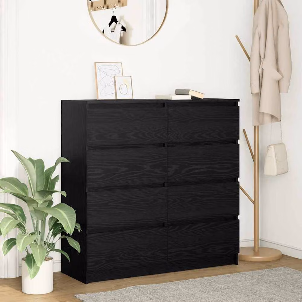 Berkfield Home Black Oak Sideboard, W/D/H: 100 x 35 x 99 cm – 1