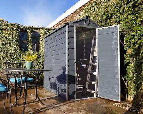 Palram Canopia SkyLight Garden Storage Shed in Grey, W/D/H: 120.7 x 175.0 x 203.5 cm – 3