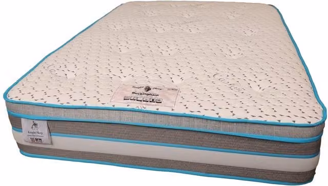 Knight Sleep Hybrid Memory Foam Mattress with Knit Fabric in White, Grey and Blue, W/D/H: 140 x 200 cm