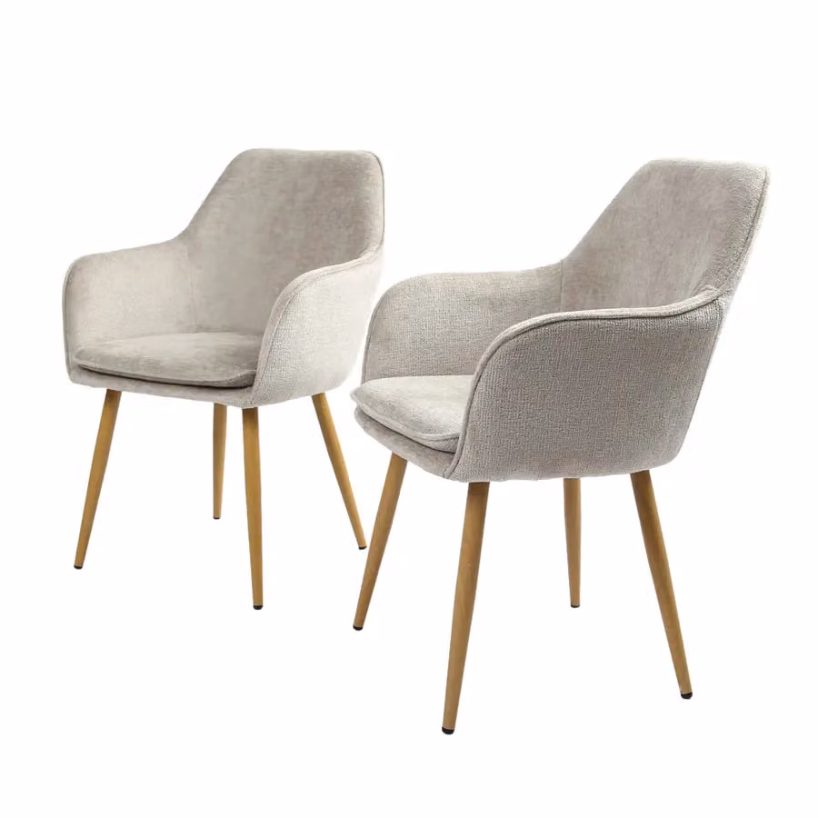 Home Garden Direct Muse Accent Chair with Metal Frame and Beige Fabric Upholstery – 3