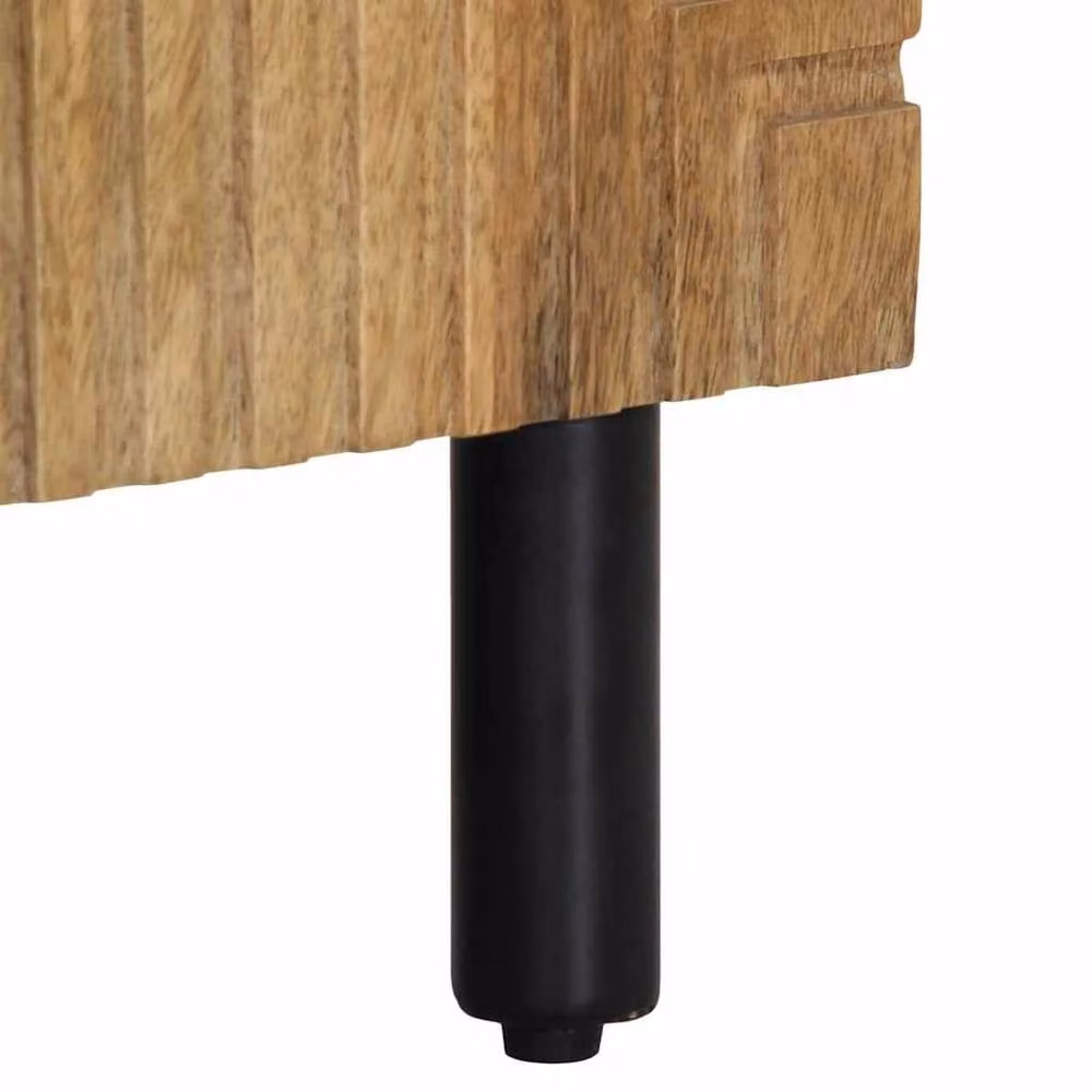 Berkfield Home Brown Mango Wood Geometric Sideboard, W: 90 cm, D: 33 cm, H: 75 cm – 5