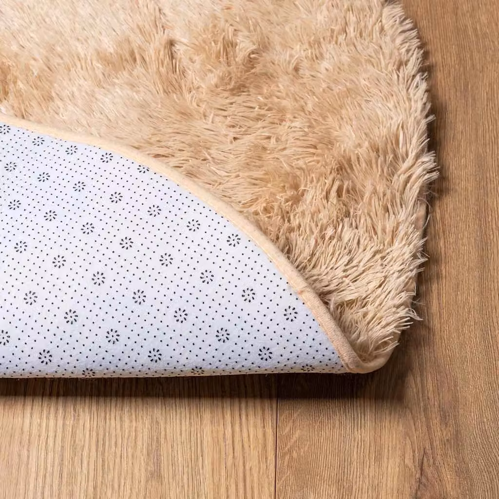 Berkfield Home NAVARRA Shaggy High Pile Rug, Beige, W/D/H: 100 x 100 x 1 cm, Polyester – 2