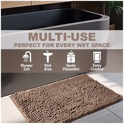 Gaveno Cavailia Miami Chenille Loop Faux Fur Bath Mat in Camel, W: 50 cm, D: 80 cm – 6