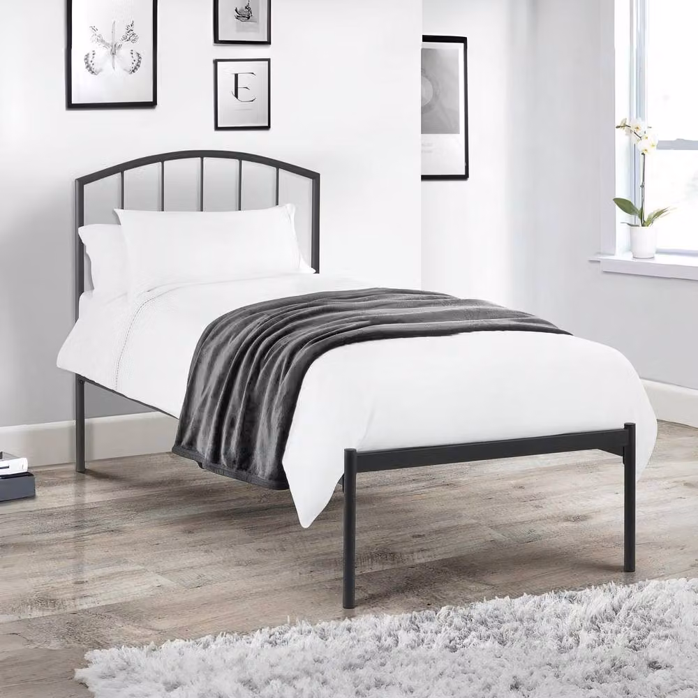 Cheshire Ivorywood Single Bed in Black, W/D/H: 90 x 200 cm – 2