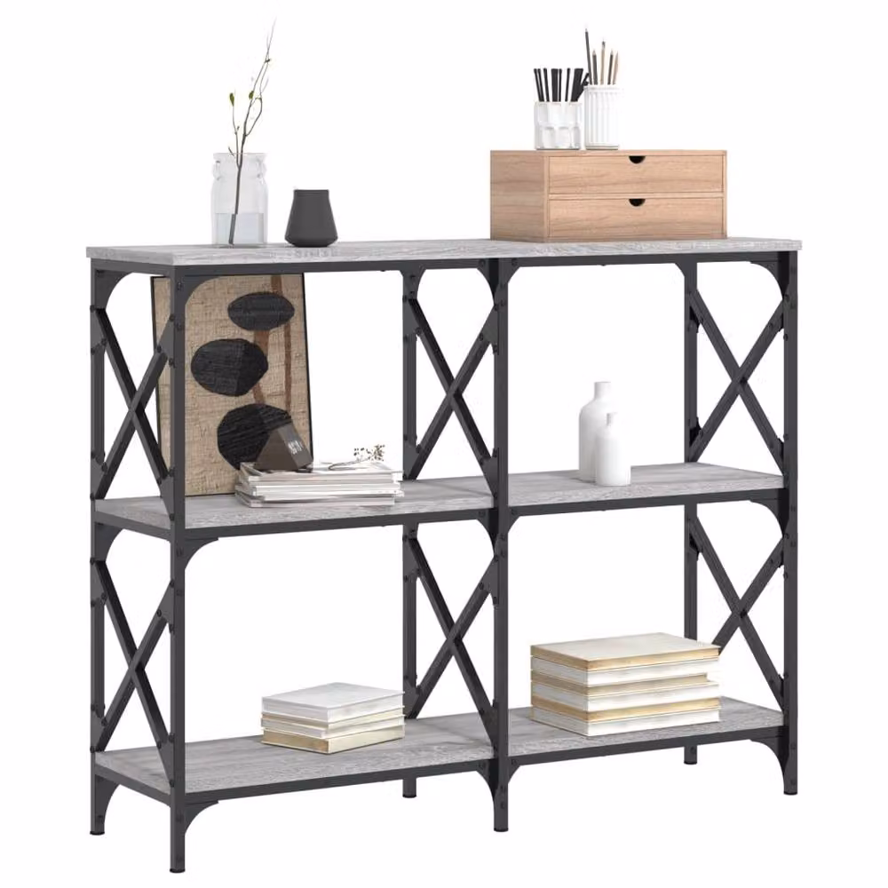 Berkfield Home Console Table in Grey Sonoma, W/D/H: 100 x 28 x 80.5 cm – 3