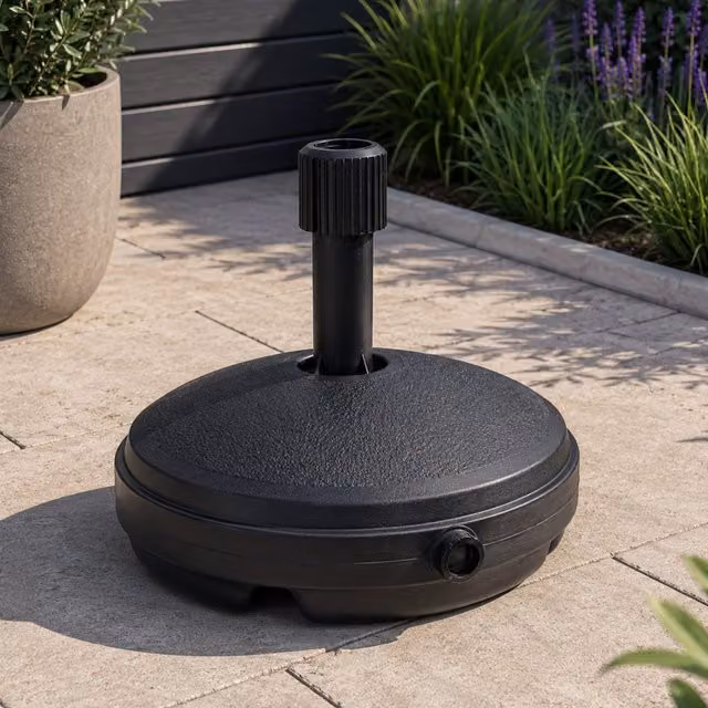 Strata Black Plastic Water Filled Garden Parasol Base with 7L Capacity – 2