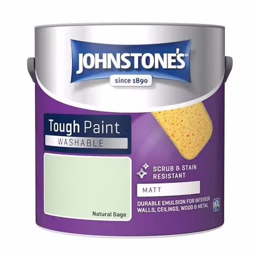 Johnstone's Natural Sage Matt Emulsion Paint, Water Based and Low Emission, 2.5L – 1