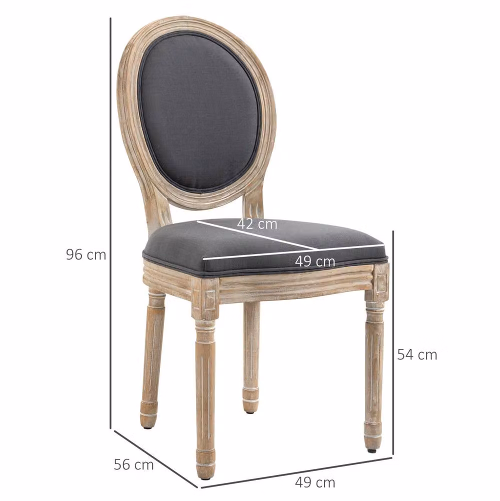 STILVORA Set of 2 Modern Grey Fabric Dining Chairs with Wooden Structure – 2