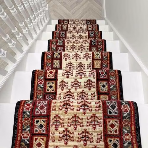 runrug Mayan Stair Runner Carpet in Black and Multicolour, W: 70 cm, L: 600 cm – 5