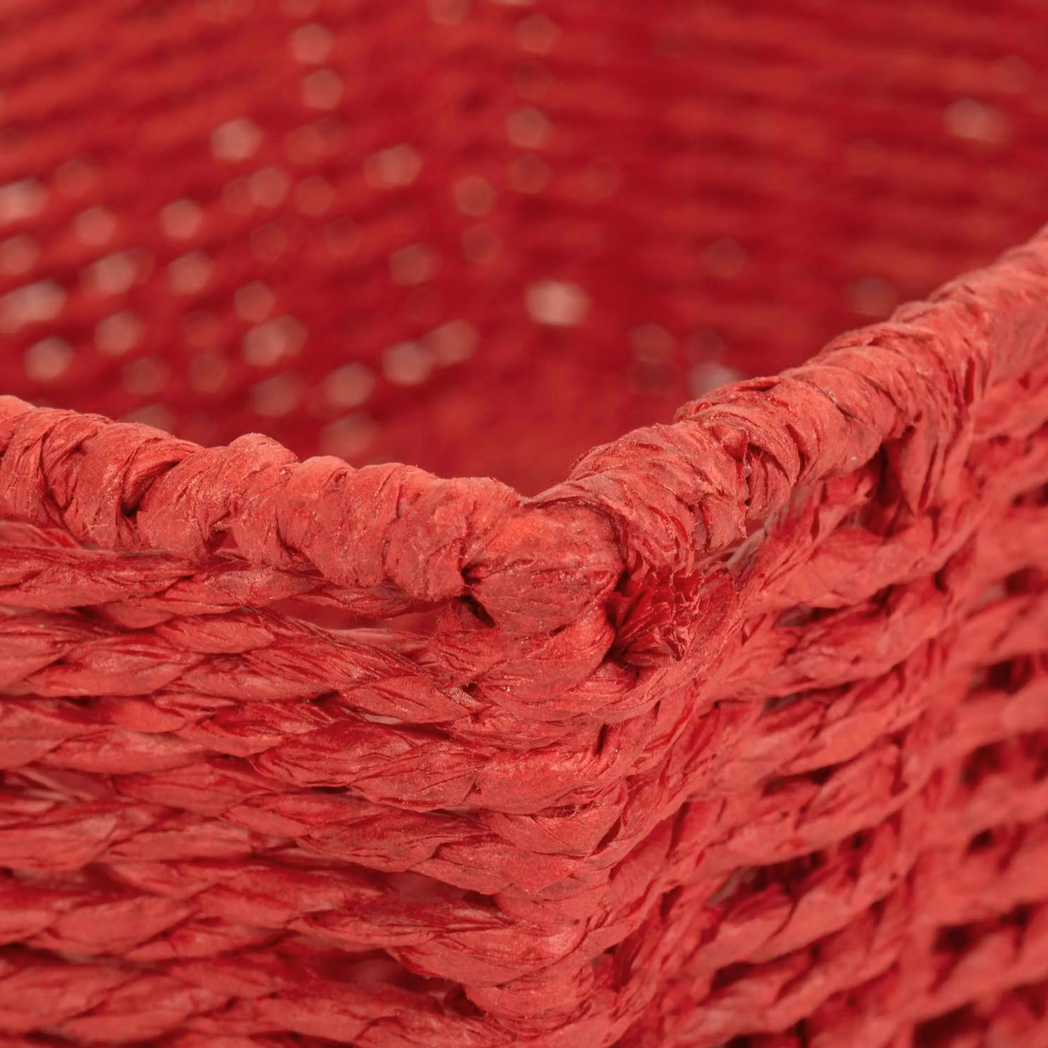 Red Hamper Rectangular Red Paper Rope Tray – 3