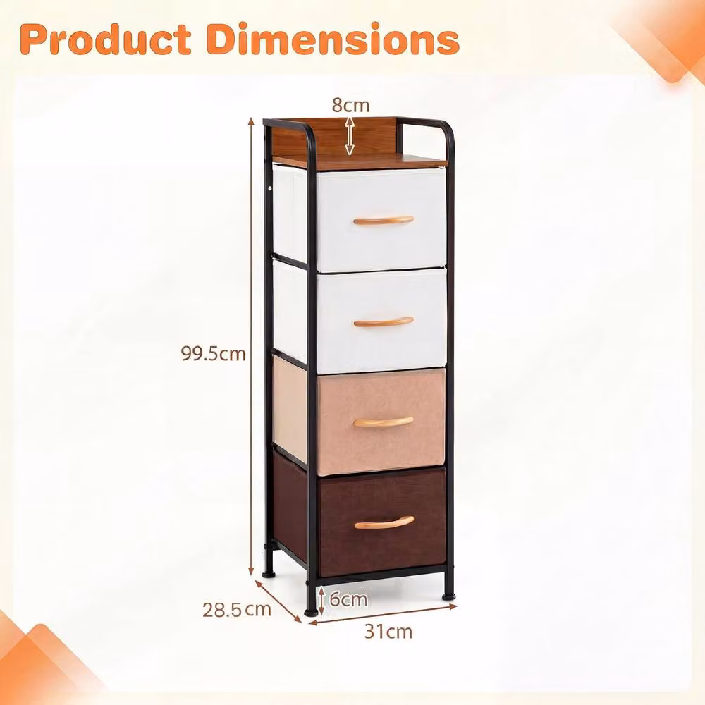 Gymax Modern Brown Metal Wall Mounted Vertical Storage Organizer for Living Rooms – 2