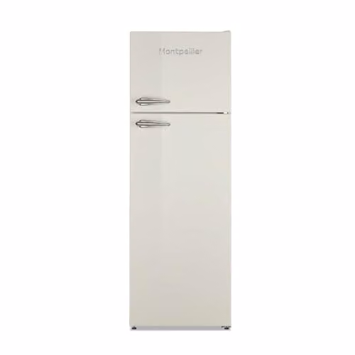 Montpellier MAB346EC Retro Top Mount Fridge Freezer, Beige, 312l, W/D/H: 59.8 x 59.5 x 175 cm – 1