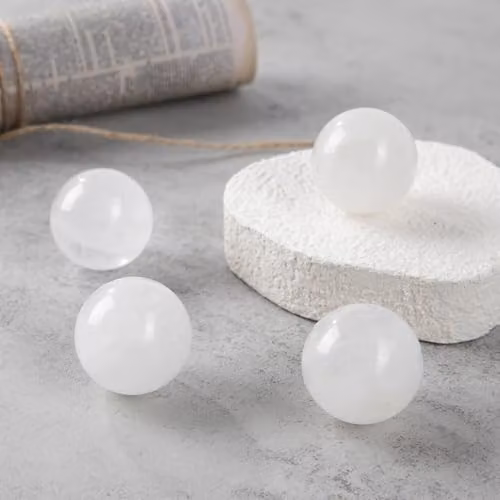 Myga Clear Quartz Healing Crystal Sphere in Transparent White – 2