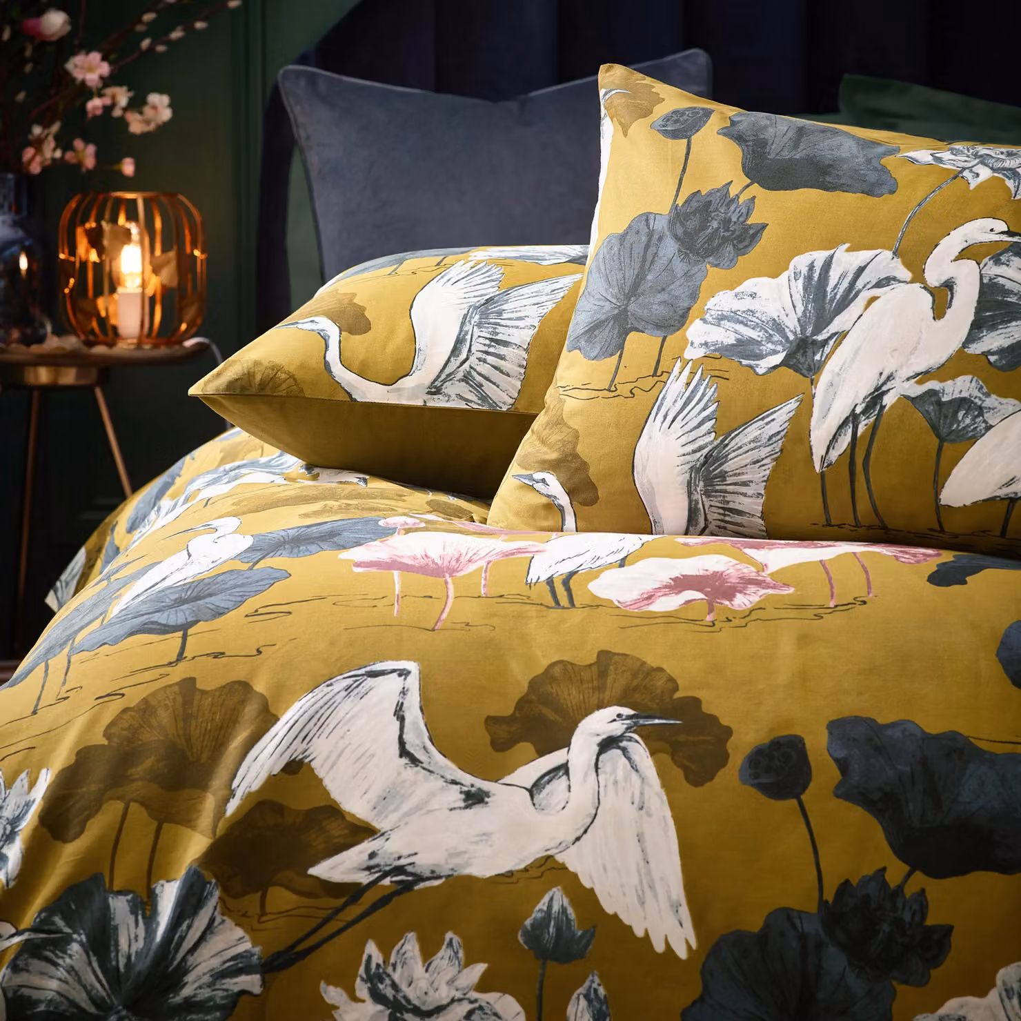 Wylder Tropics Kushiro Floral Cotton Percale Duvet Cover Set in Green and Multicolour, W: 140 cm, L: 200 cm – 2