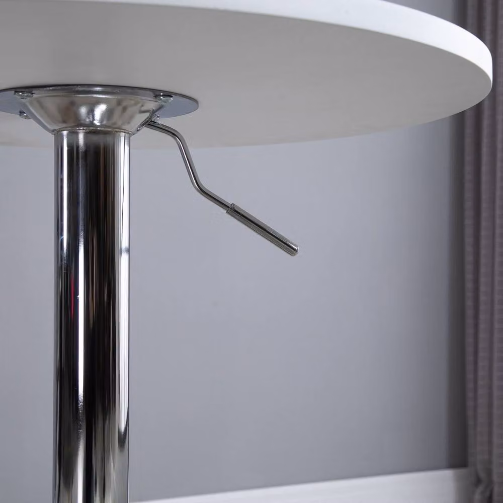 Wyld Haus Rocolo White Round Bistro Table with Height Adjustable Rotating Top, Diameter: 60 cm, Height: 93 cm – 5