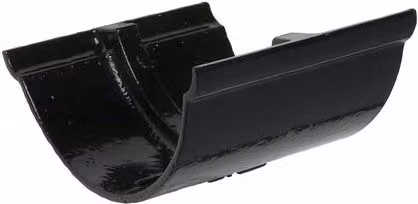 Hargreaves Premier Cast Iron Beaded Half Round Gutter Union, Black, 150mm