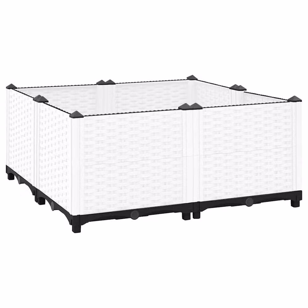 Berkfield Home White Polypropylene Raised Bed W/D/H: 80 x 80 x 38 cm
