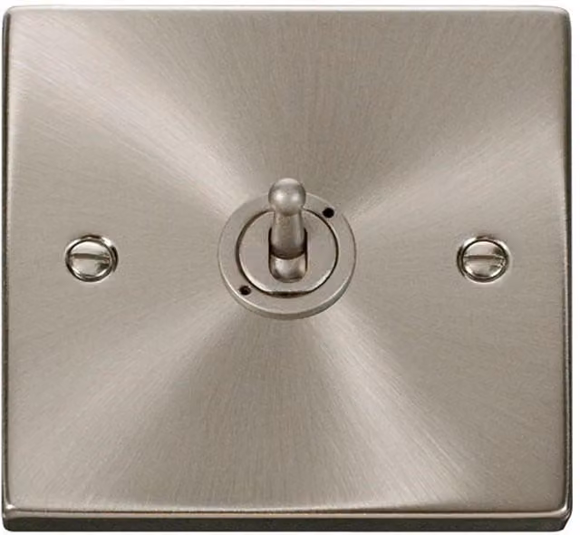 SE Home 10AX Intermediate Toggle Light Switch in Brushed Chrome and Metallic Silver – 1