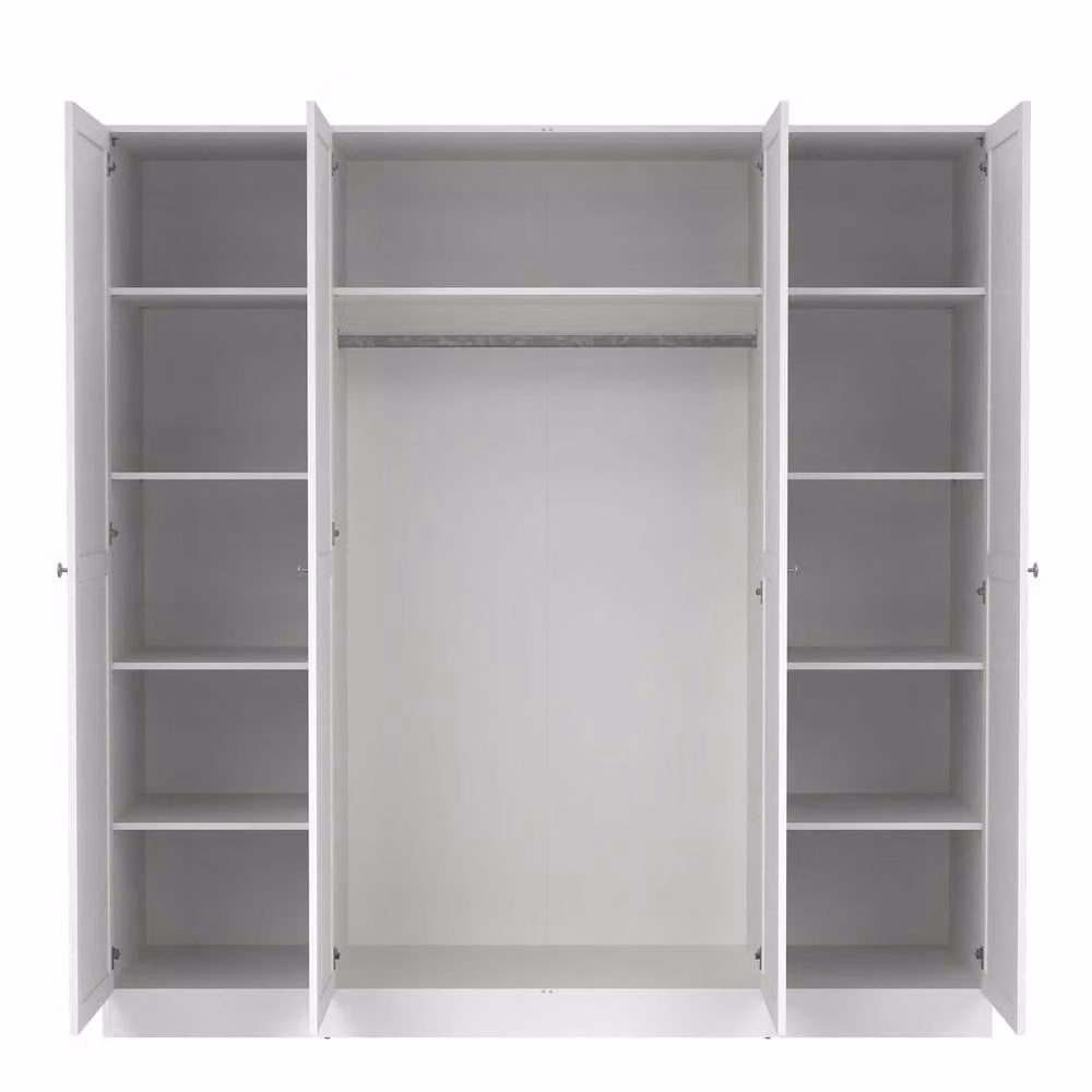 Wyld Haus Cherryfern White 4 Door Wooden Wardrobe – 3