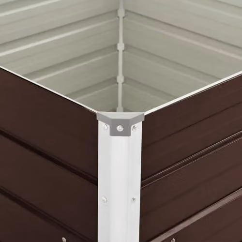 vidaXL Raised Garden Bed in Brown Galvanised Steel, W/D/H: 100 x 100 x 77 cm – 4