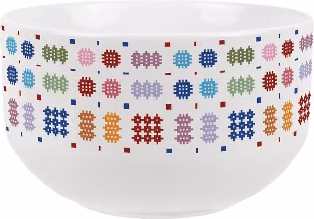 Purely Home Multicolour Tapestry Ceramic Cereal Bowl, White