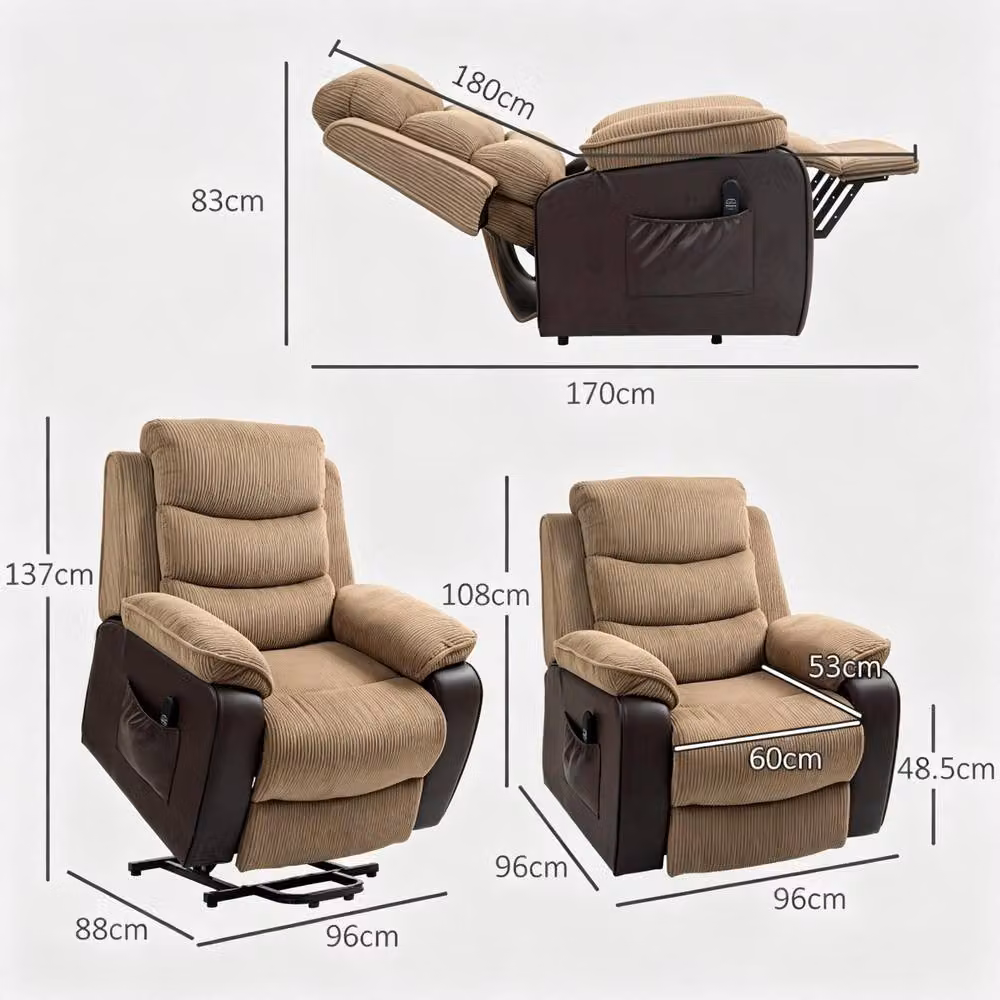 STILVORA Electric Riser Recliner Chair with USB in Brown – 3