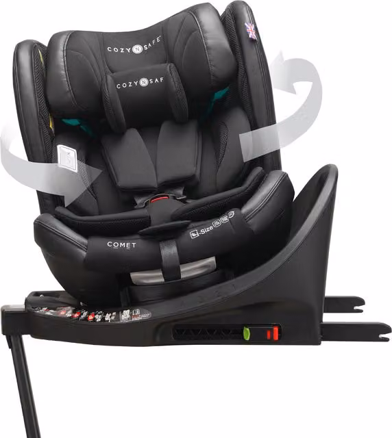 Cozy N Safe Comet 360 i-Size Rotating Child Car Seat with Isofix Base, Black