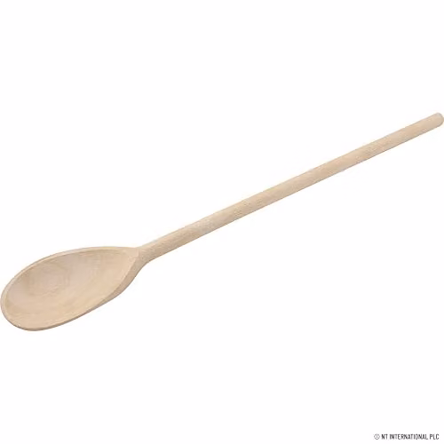 BARGAINGALORE Wooden Cooking Spoon, Natural Brown, 35 cm