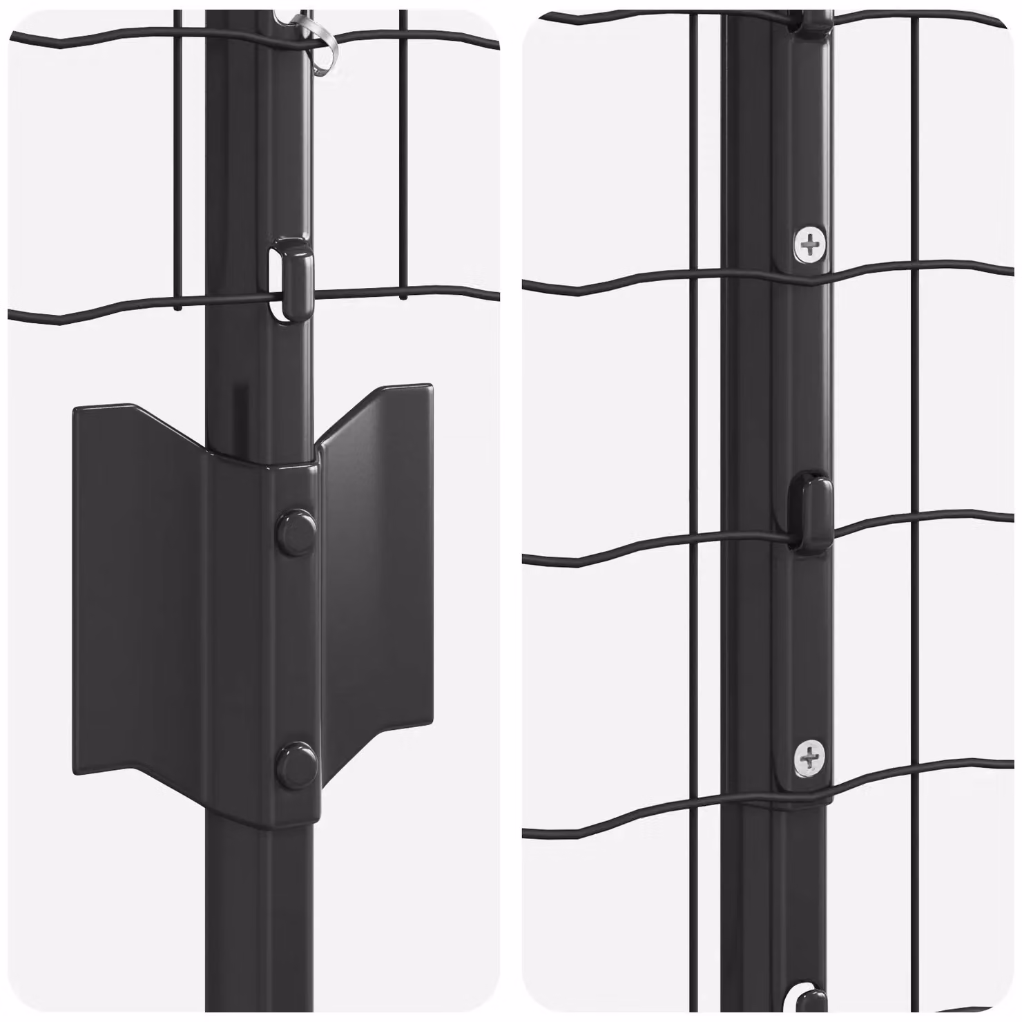 Berkfield Home Euro Fence with 10 U Posts, Grey Powder-Coated Galvanised Steel, 6 x 10 m – 3