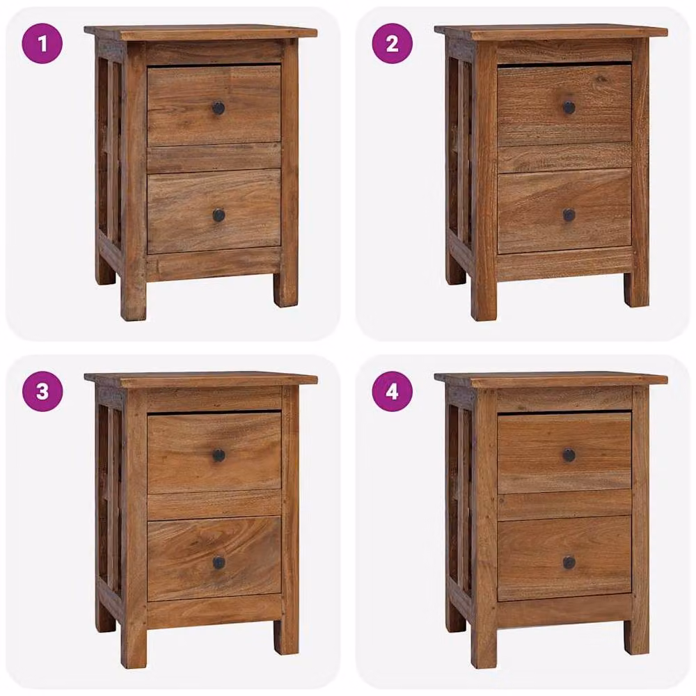 Berkfield Home Solid Reclaimed Wood Nightstand in Brown, W/D/H: 40 x 30 x 51 cm – 3