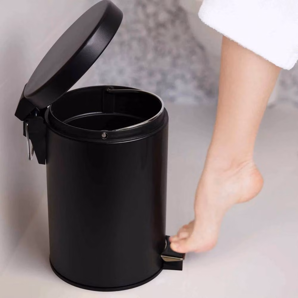 Marco Paul 3L Small Black Pedal Bathroom Bin with Removable Inner Bucket – 5