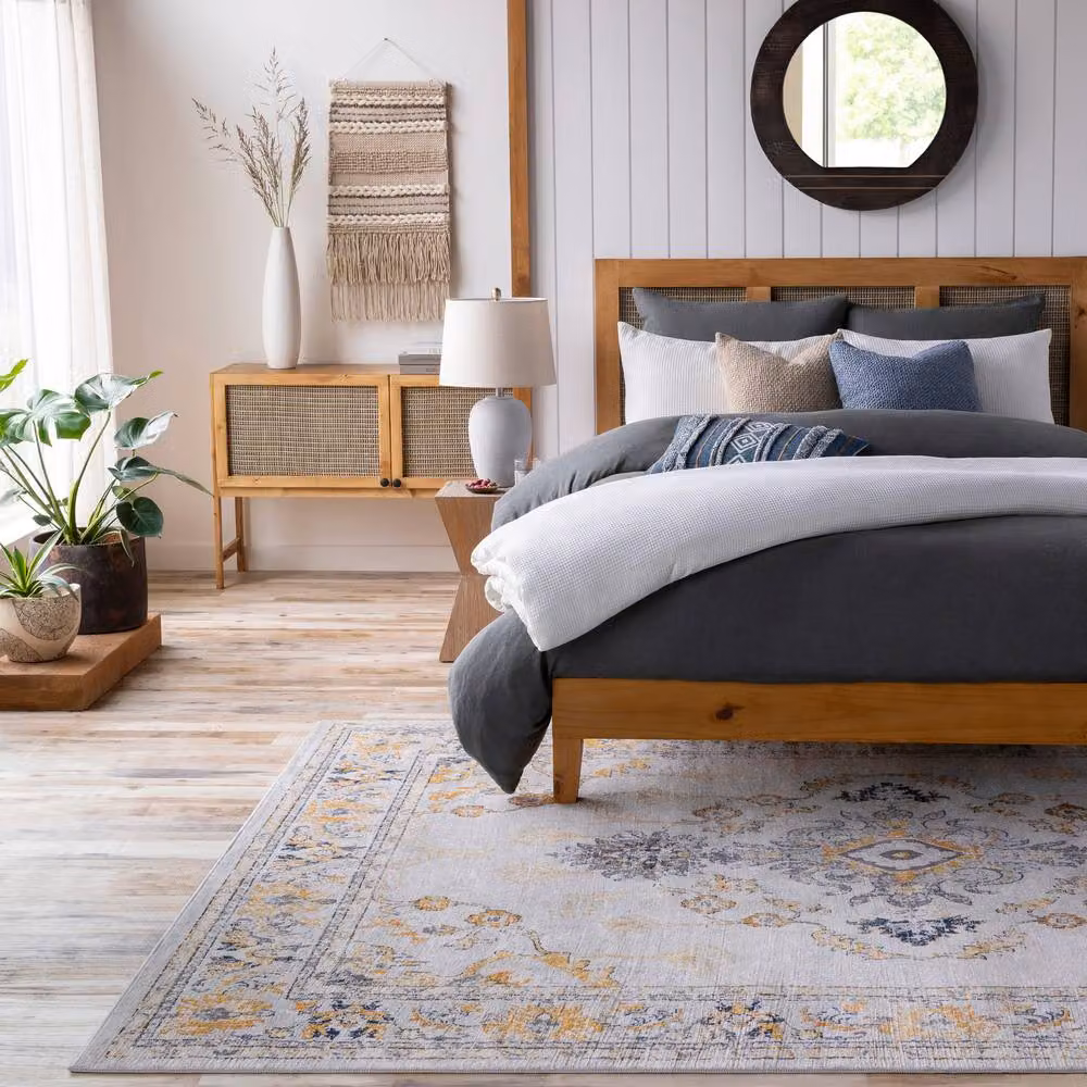 Livabliss Floransa Vintage Boho Living Room Rug in Beige, Grey, Blue and Yellow, W: 200 cm, D: 275 cm – 3