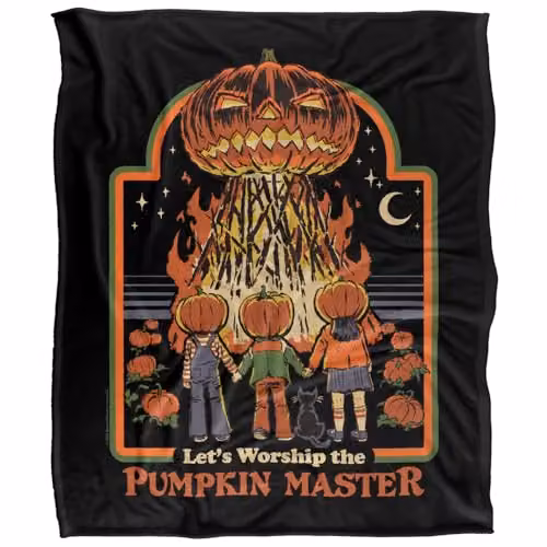 Steven Rhodes Pumpkin Master Super Soft Fleece Throw Blanket, Multicolour, W x D: 152 x 127 cm – 5