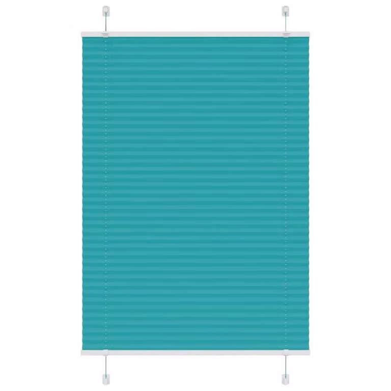 Berkfield Home Single Pleat Polyester Blind in Petrol Green Turquoise, W: 85 cm, H: 150 cm