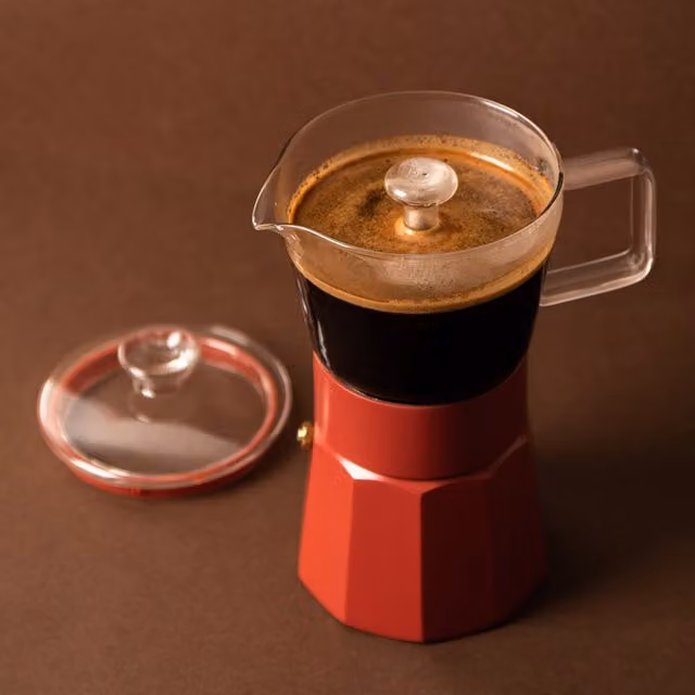La Cafetire Glass Espresso Maker - Red