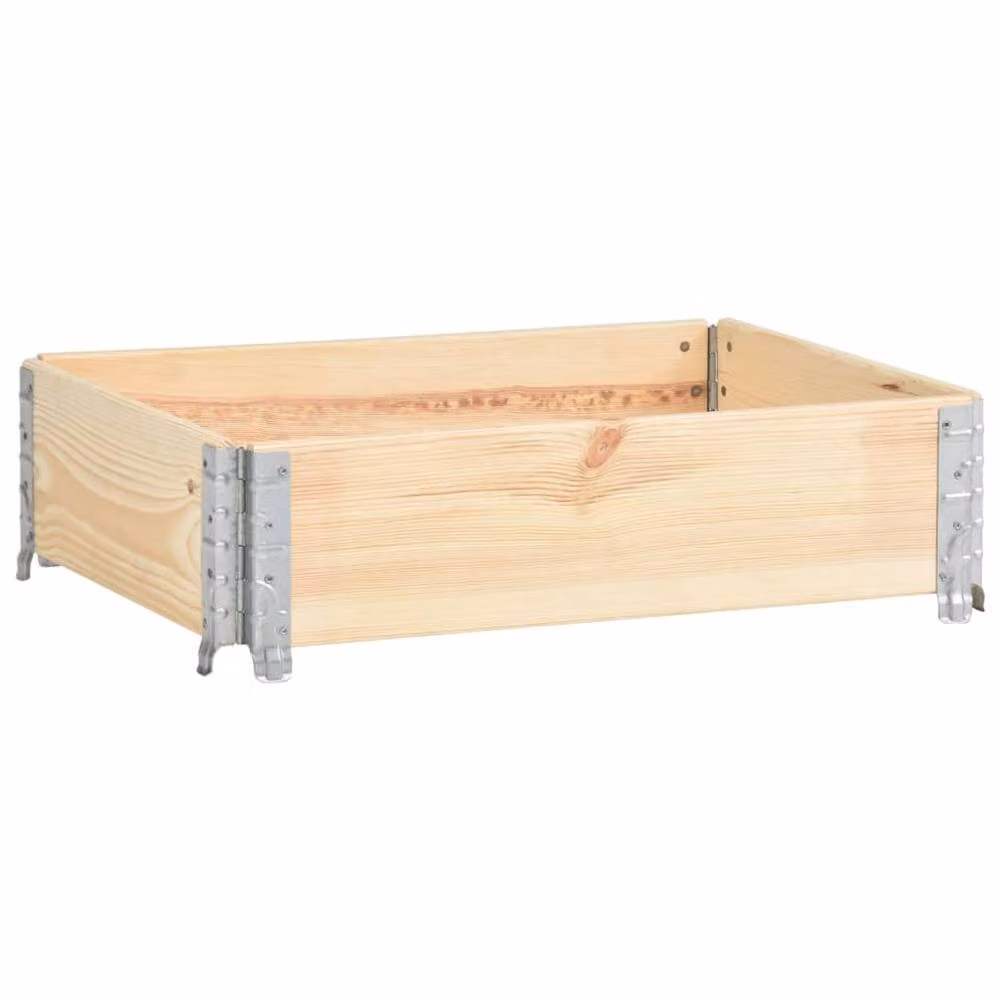 Berkfield Home Raised Bed in Brown Solid Pine Wood and Galvanised Steel, W: 80 cm, D: 60 cm – 2