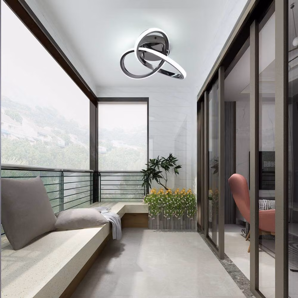 NIVOR Modern Black LED Ring Flush Mount Ceiling Light, 6000K Cool White – 3