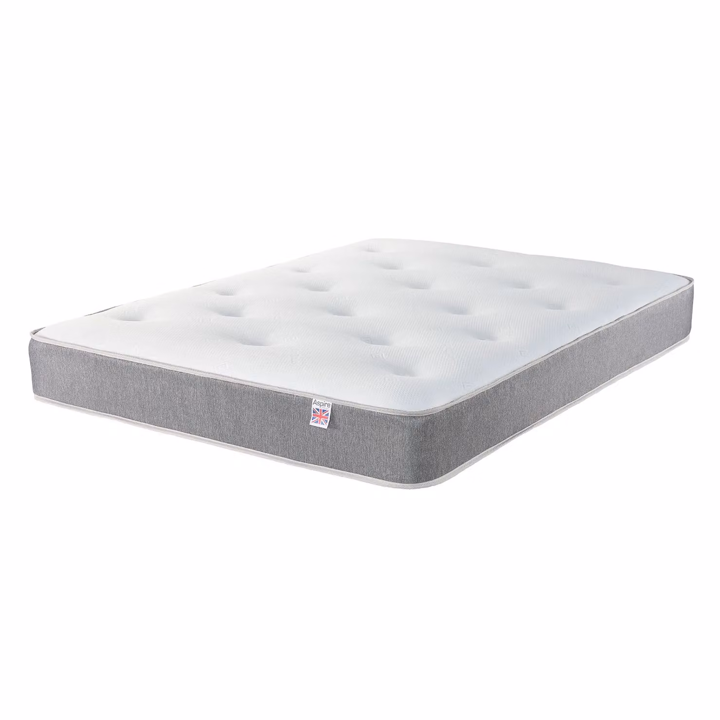 Aspire Hybrid Tufted Bonnell Spring Mattress in White, W/D/H: 90 x 190 cm – 2