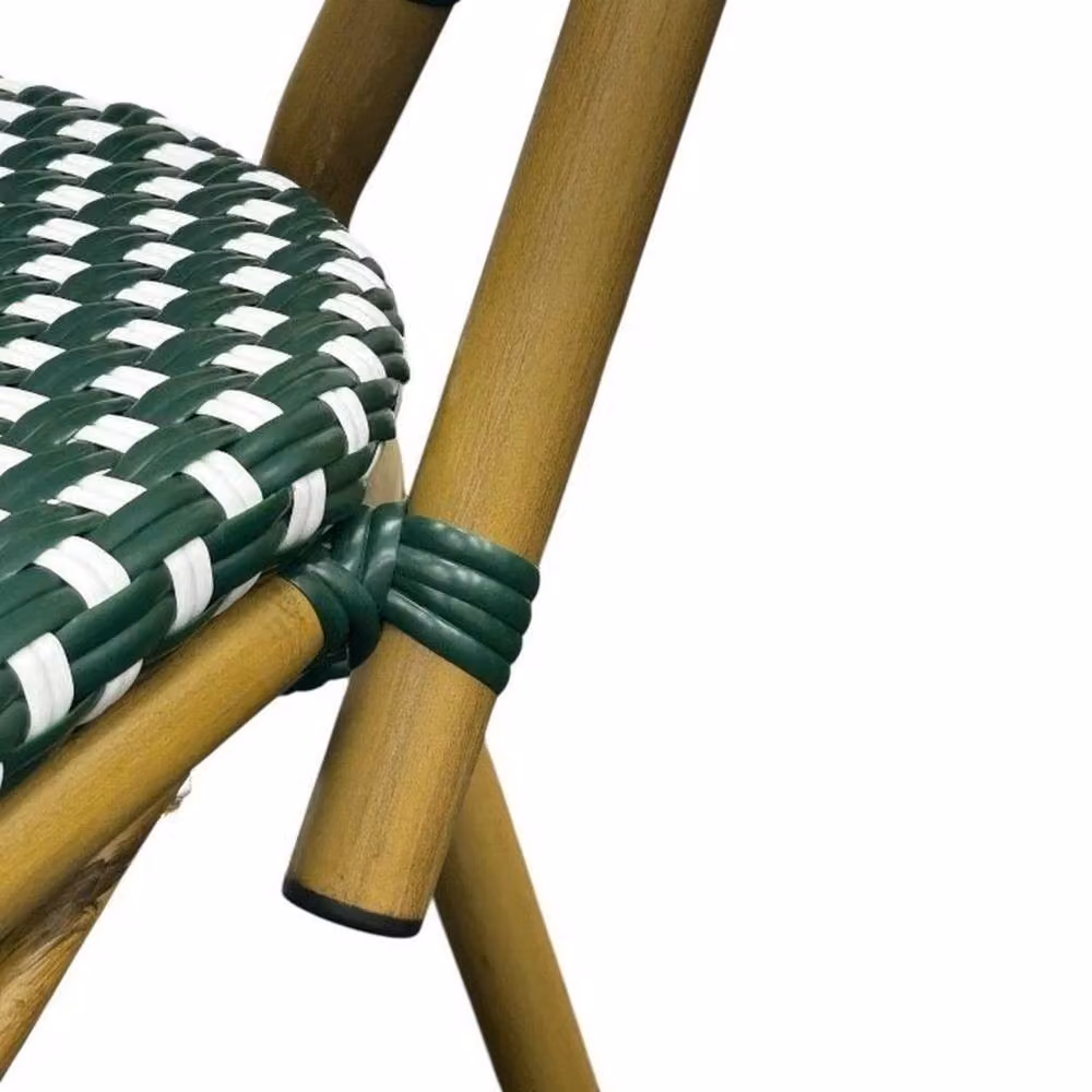 NESTLUNE Green Polyrattan Bistro Chair for Outdoor and Garden Use – 5