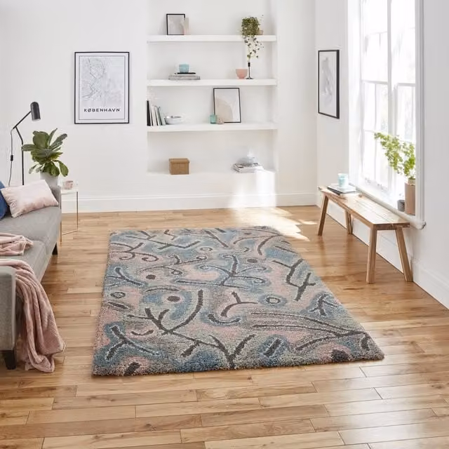 Terrys Modern Abstract Rectangular Rug, Multicolour, W: 120 cm, D: 170 cm