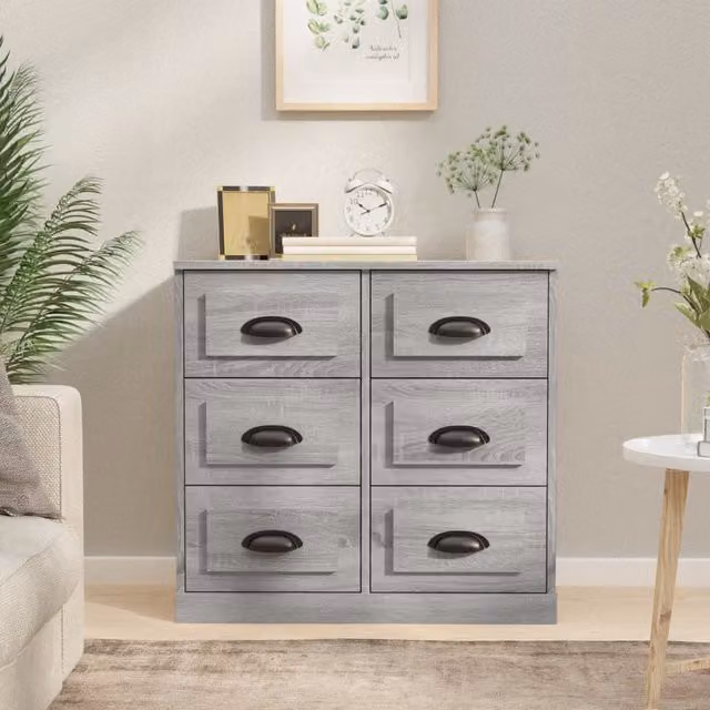 Berkfield Home Grey Sonoma Sideboard in Engineered Wood W/D/H: 70 x 35.5 x 67.5 cm
