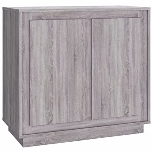 vidaXL Grey Sonoma Sideboard in Engineered Wood, W/D/H: 80 x 34 x 75 cm – 1