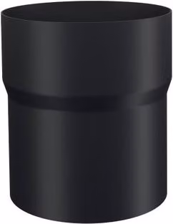 Lindab Galvanised Steel Downpipe Connector, 75mm, Matte Black